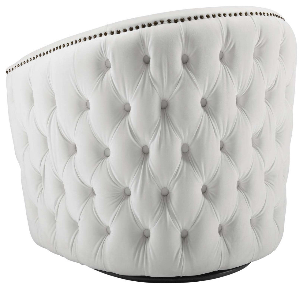 Armchair Accent Chair, Set of 2, Velvet, White, Modern, Lounge Hospitality