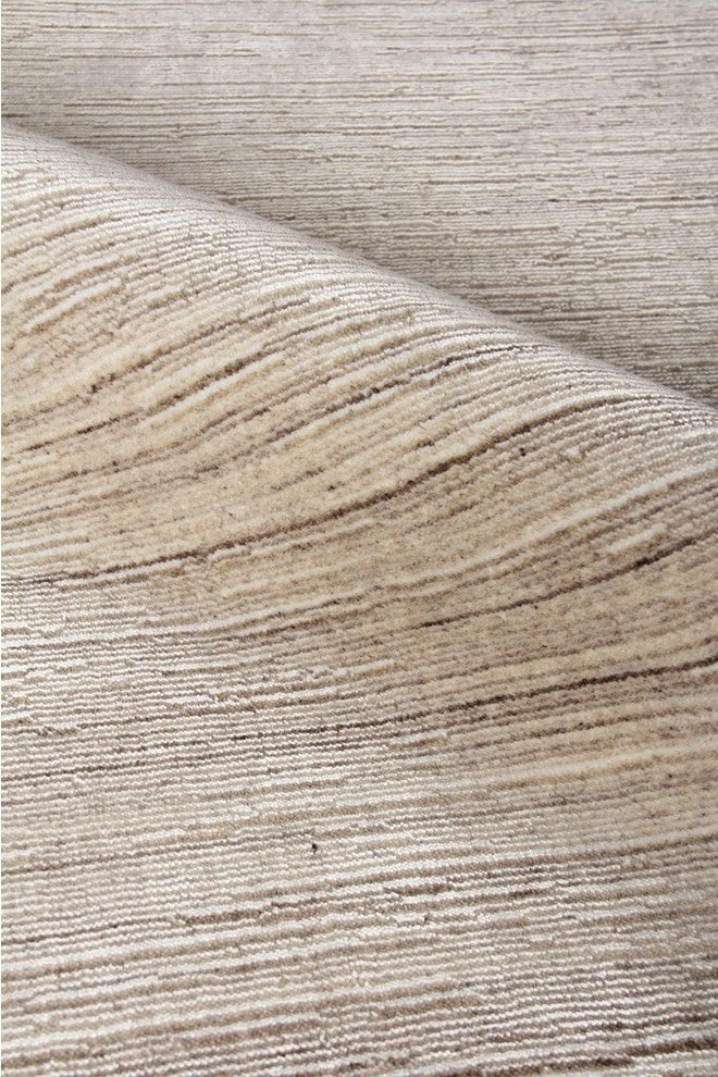Palazzo handmade New Zealand Wool/Bamboo Silk Light Gray/Beige Area Rug, 8'x10'