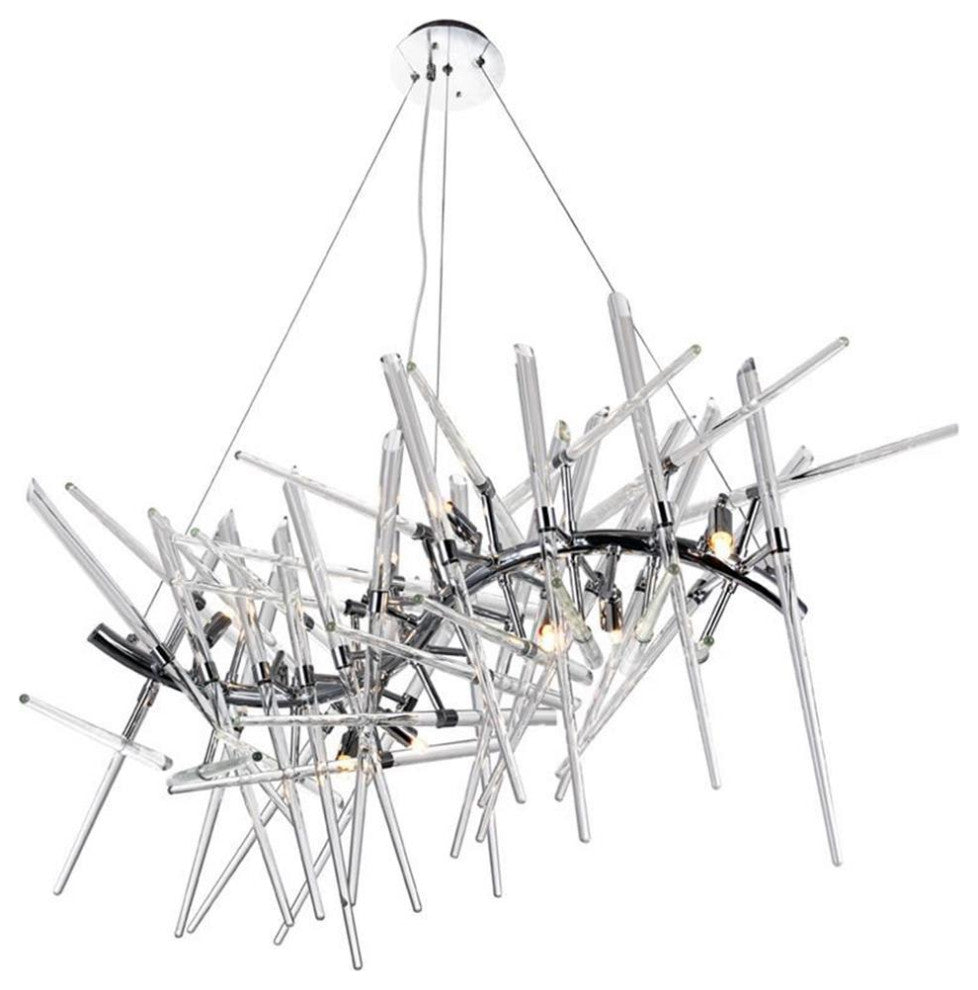 CWI Lighting Icicle 210 Light Contemporary Metal Chandelier in Chrome