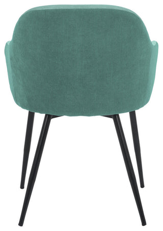 Pixie Fabric Dining Room Chair With Black Metal Legs, Teal