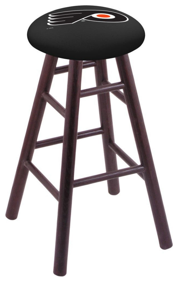 Holland RC Philadelphia Flyers Black 36" Oak Bar Stool - Dark Cherry