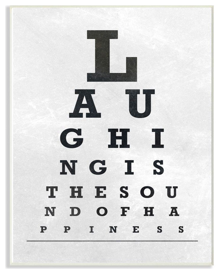 Eye Chart Family Inspirational Word Black And White , 12"x18"