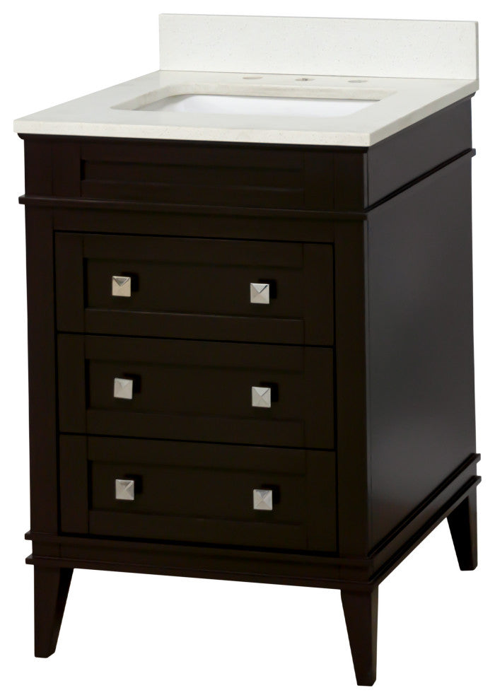 Eleanor 24" Bathroom Vanity, Chocolate, Quartz