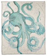 Octo Watercolor Teal 50x60 Throw Blanket