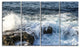 "Waves Breaking on Stony Beach" Seascape Wall Art, 4 Panels, 48"x28"