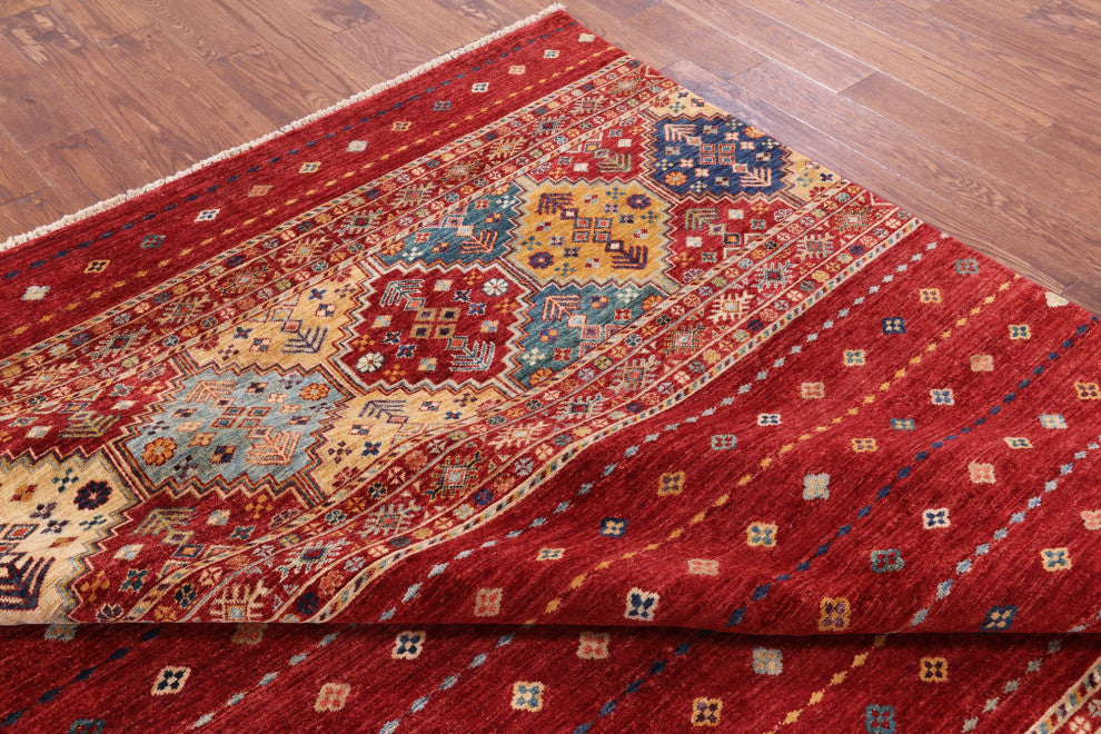 8' 6" X 9' 8" Khorjin Super Kazak Hand-Knotted Wool Rug Q5238
