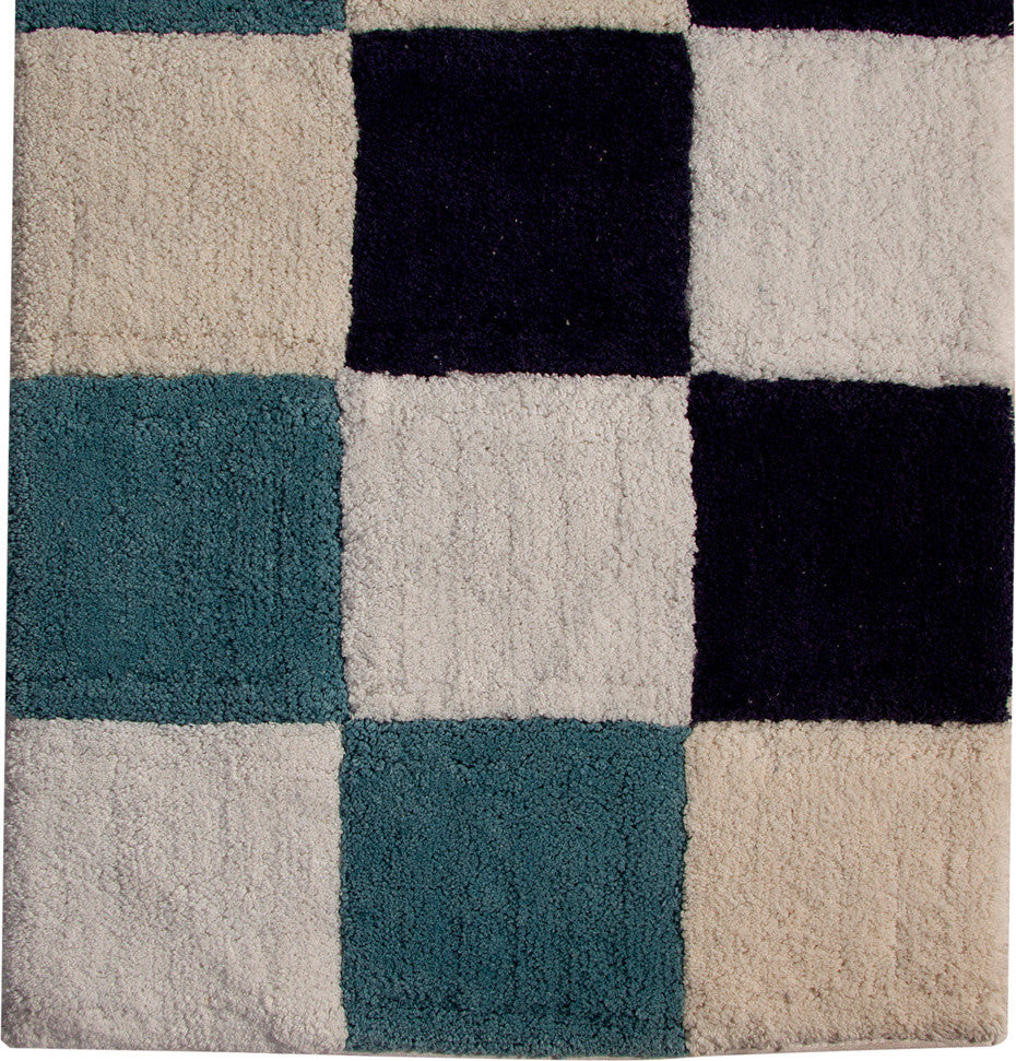 Bath Rug Cotton, 2 Piece, 34"x21" and 36"x24", Multi Blue, GSF 195, Dice