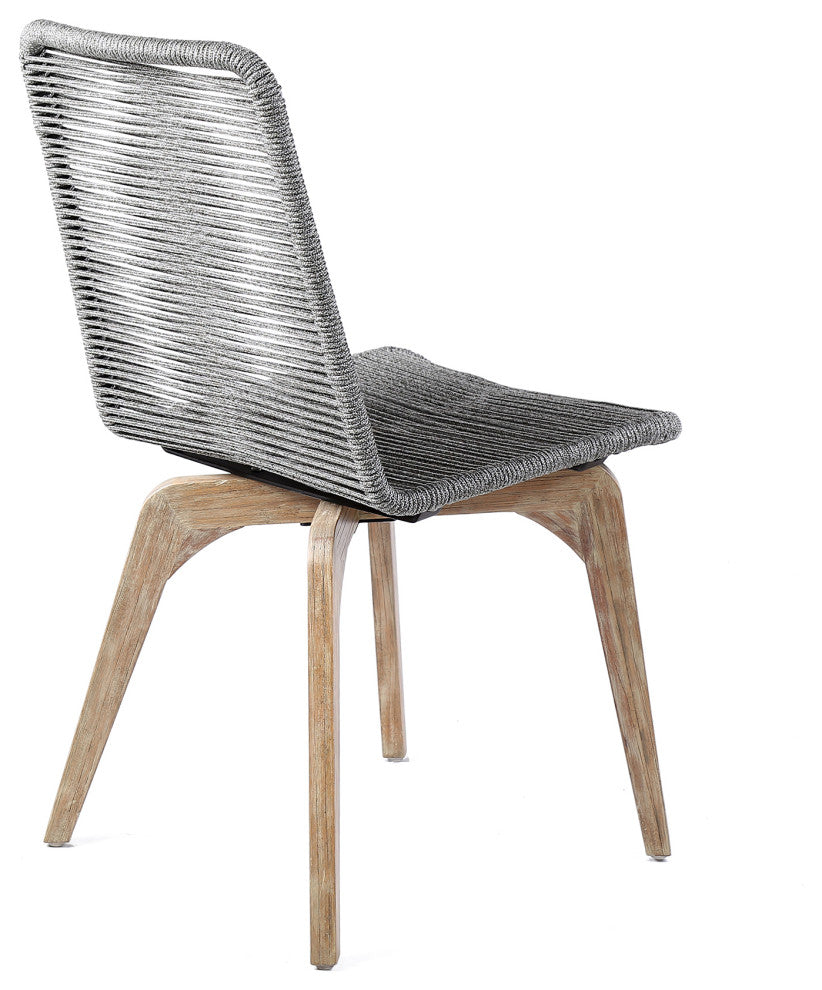 Oasis and Island Outdoor 5-Piece Light Eucalyptus and Concrete Dining Set