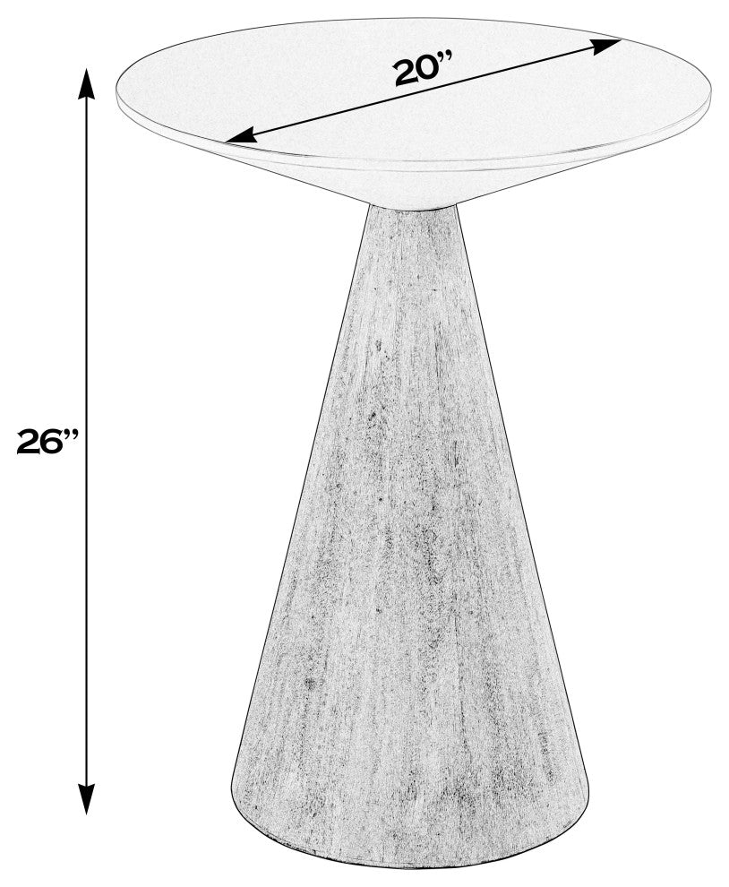 Via 20 in. W Round Solid Wood Side Table