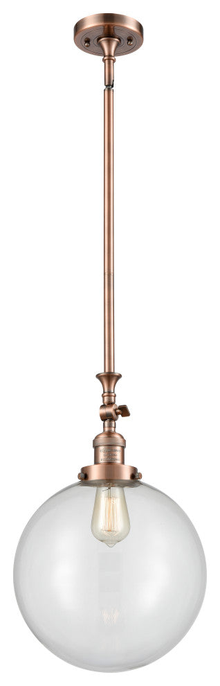 Beacon Mini Pendant, Antique Copper, Clear