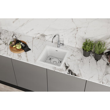 Elkay Quartz Classic Dual Mount Bar Sink Kit, White