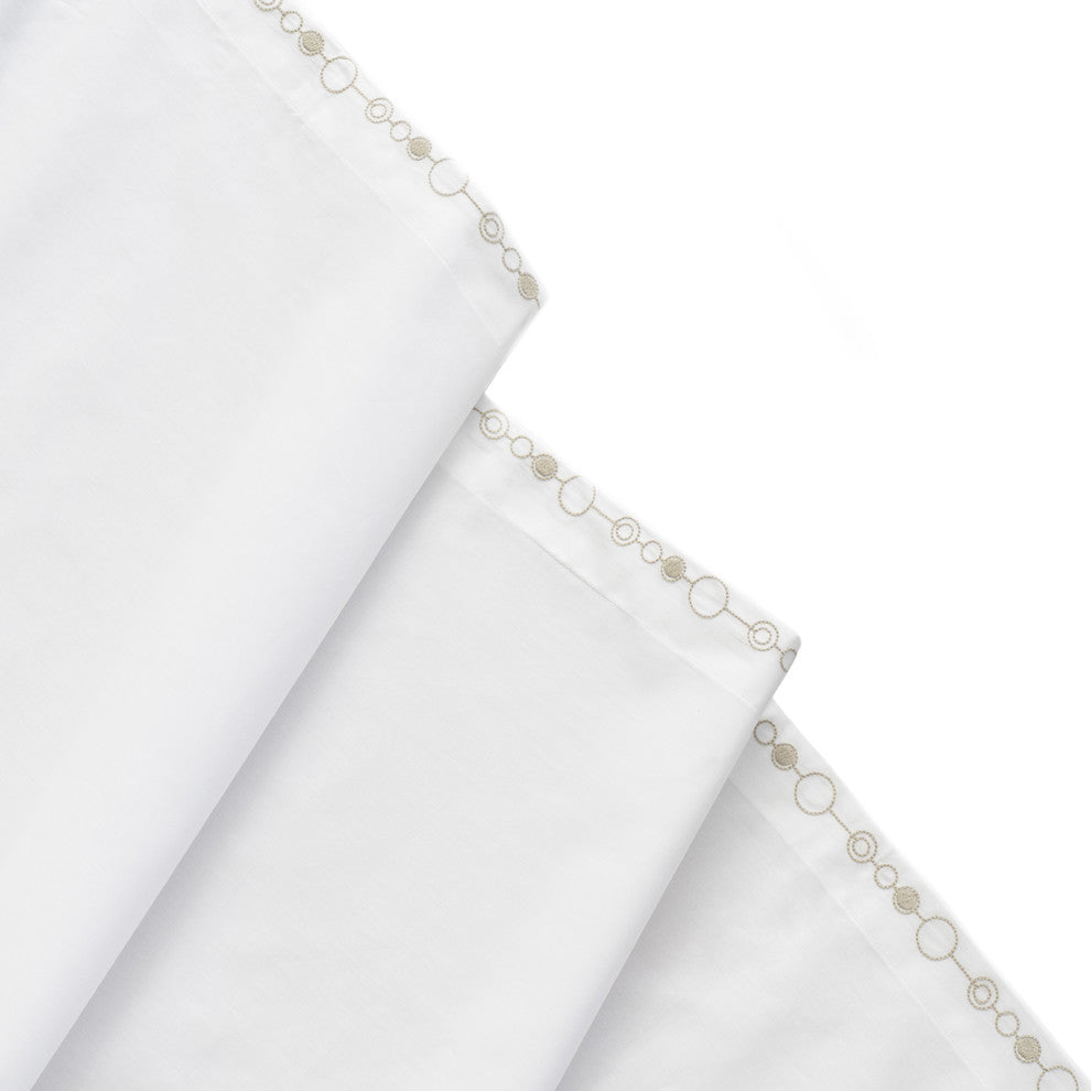 Chain Flat Sheet, King, White With Sand