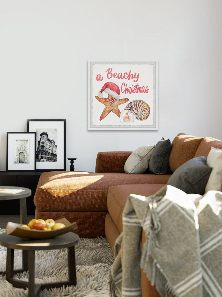 "A Beachy Christmas" Framed Painting Print, 32x32