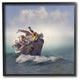 Noah's Arc Boat and Animals, 12x12, Framed Giclee Texturized Art