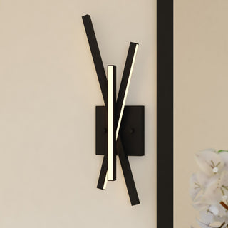 Barcelo 1 Light Integrated LED Matte Black Wall Sconce White Acrylic Diffusor