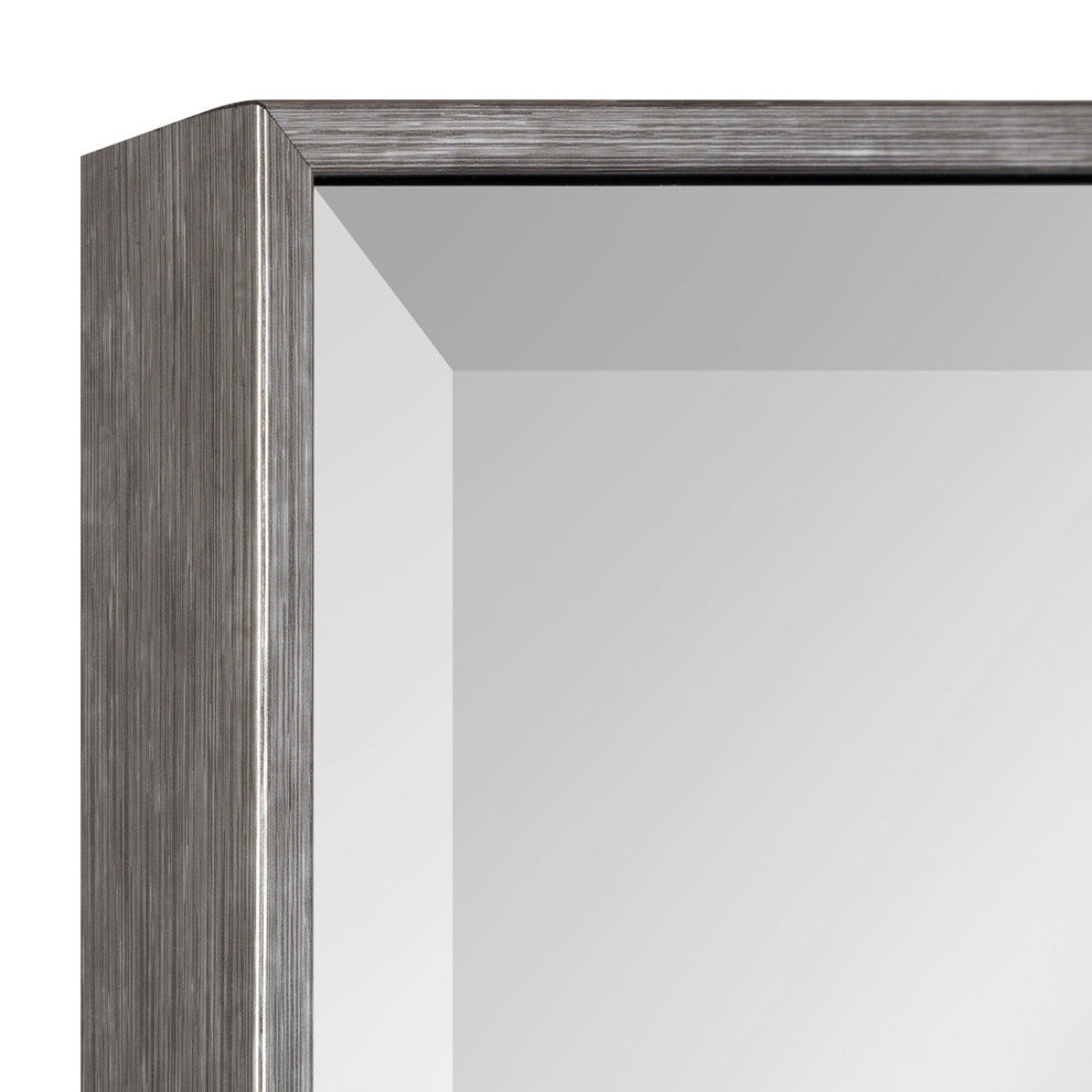 Rhodes Framed Wall Mirror, Dark Silver, 16.75x48.75