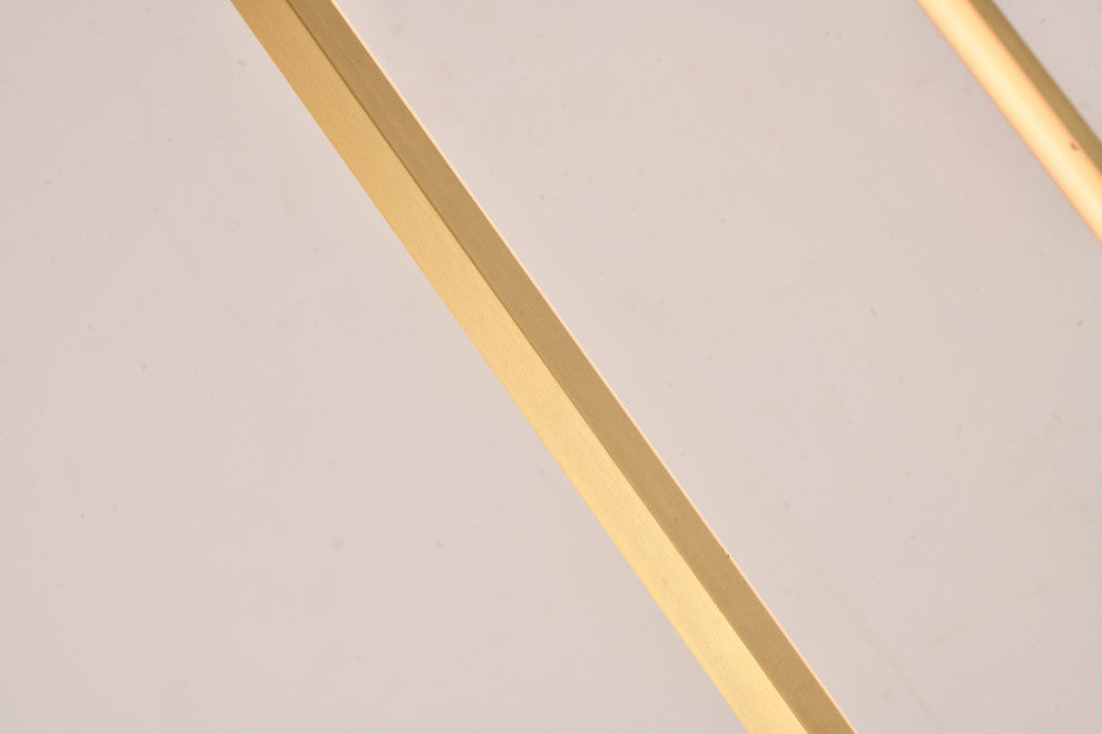 Aluminum LED Side Table With Glass Top, Gold