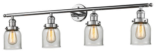 Small Bell 4-Light Bath Fixture, Clear Glass, Polished Chrome
