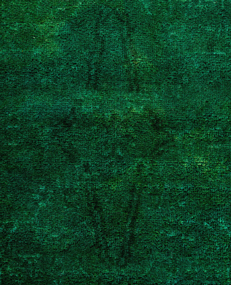 Overdyed One-of-a-Kind Hand-Knotted Area Rug Green, 3' 1" x 5' 3"
