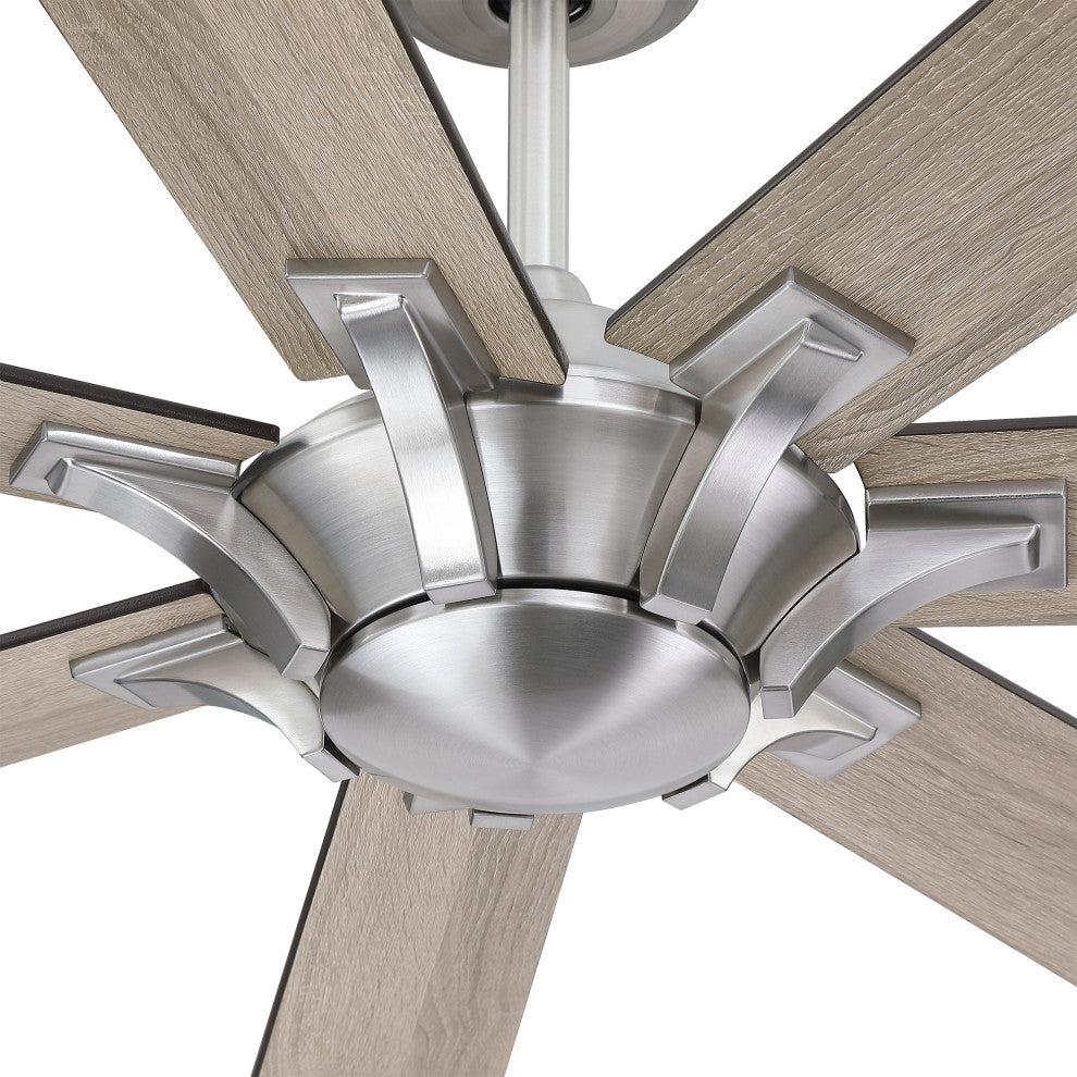 Whose Lamp 72-inch Large Ceiling Fan with Remote Control, Brushed Nikel