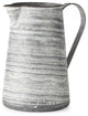 Gray and White Patterned Metal Jug