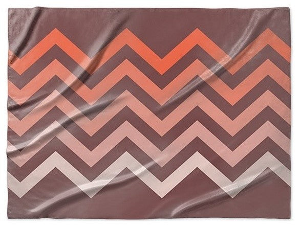 "Ombre Chevron" Sherpa Blanket 80"x60"
