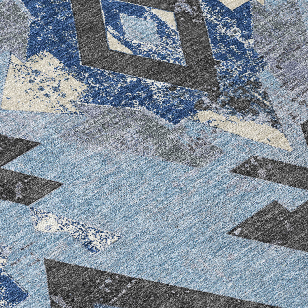 Machine Washable Indoor/Outdoor Chantille ACN1882 Blue 1'8" x 2'6" Rug