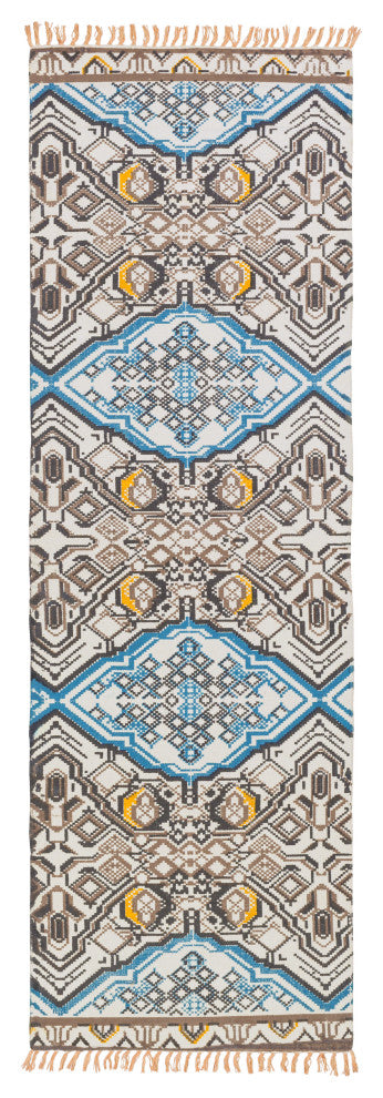 Surya Idina IDI-8802 8'x10' Rug, Charcoal/Dark Blue/Mustard/Camel/Ivory