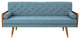 GDF Studio Aidan Mid Century Modern Tufted Fabric Sofa, Blue