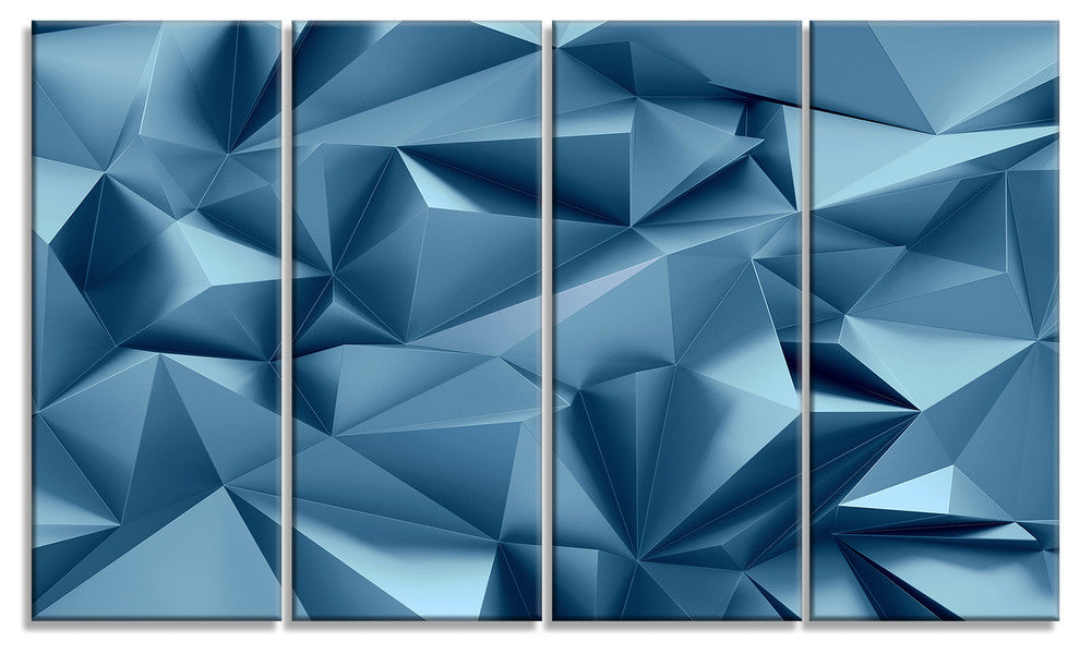 3D Abstract Geometric Background, Abstract Canvas Wall Art, 48"x28", 4 Panels