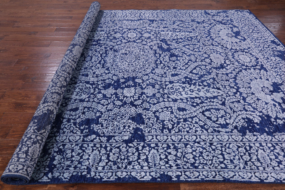 Persian Wool and Silk Hand Knotted Rug 8' 11" X 12' 1" Q9419