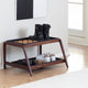 Double-Tier Brown Stand With 2-Pair Rubber Boot Trays Shangri-La