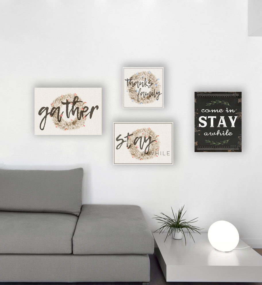 "Stay A While Strawflower Wreath" 10x15, Wall Plaque Art