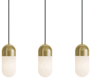 Irvine 3-Light Pendant, 120V, 45W, 5 CCT, Antique Brass, Linear