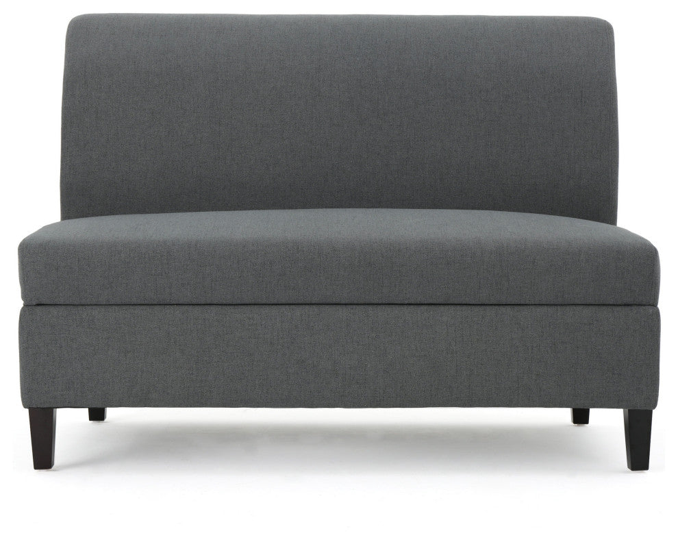 GDF Studio Toro Versatile Modern Fabric Storage Loveseat, Charcoal