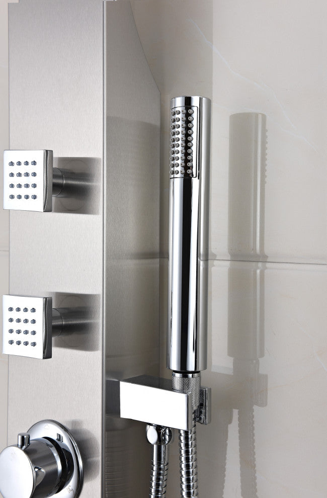 ANZZI Silent 40" Full Body Shower Panel, Brushed Steel