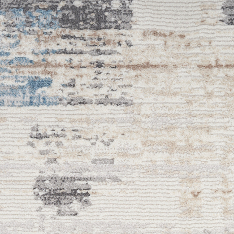 Calvin Klein CK022 Infinity 9' x 12' Ivory Grey Blue Modern Indoor Rug