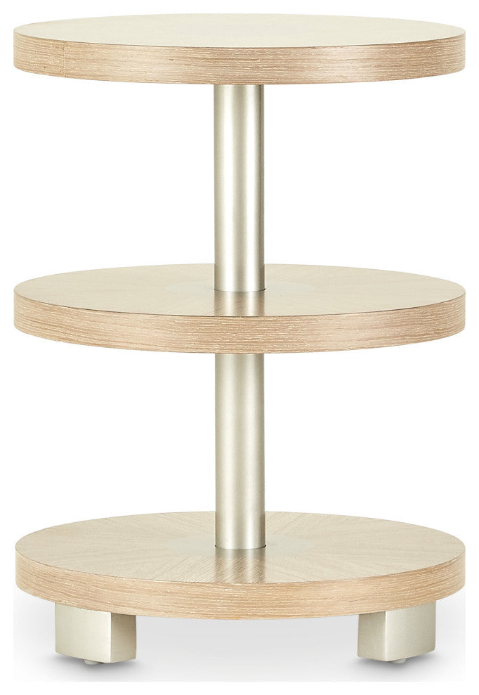 Laguna Ridge Round Chair Side Table, Washed Oak