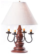 Handcrafted Wood Harrison Table Lamp With Linen Shade, Red