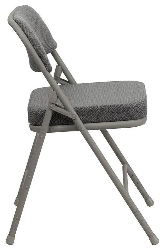 Metal Folding Chairs with Padded Seats | Set of 4 Gray Metal Folding Chairs
