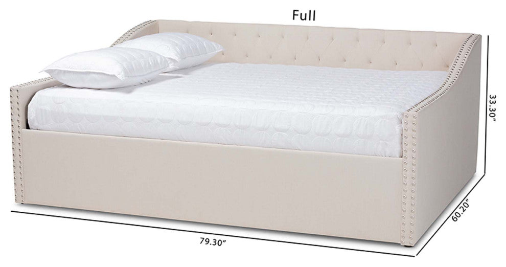 Elianna Fabric Upholstered Daybed, Beige, Queen