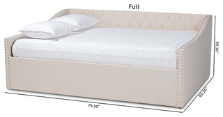 Elianna Fabric Upholstered Daybed, Beige, Queen