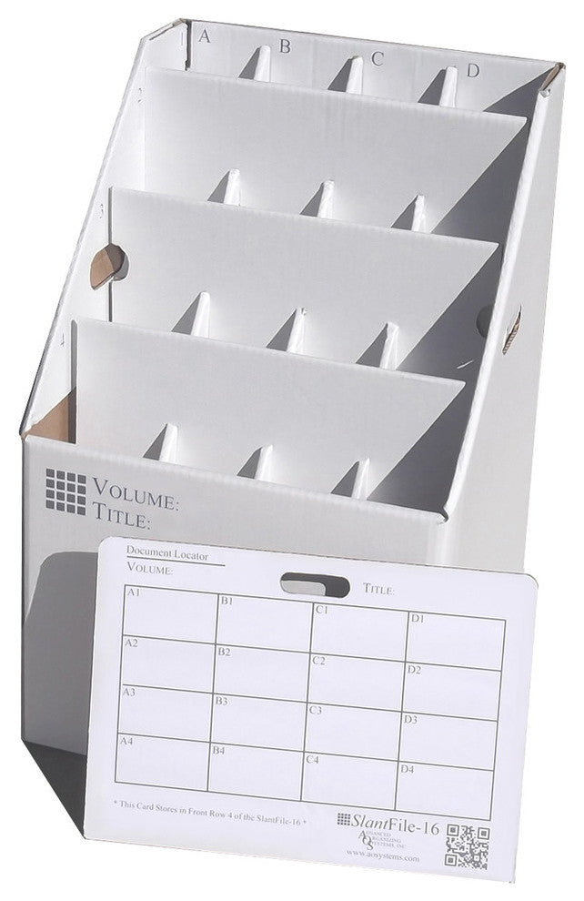 AOS SlantFile Roll File Storage With 16, 4"x4" Compartments