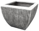 Square Flower Pot, Ribbed Finish, 3-Piece Set