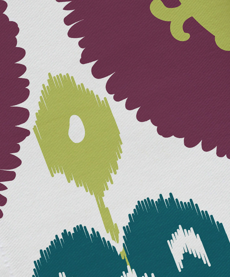 Boho , Geometric Print Napkin, Purple, Set of 4