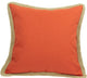 Square Jute Trimmed Pillow, Pumpkin