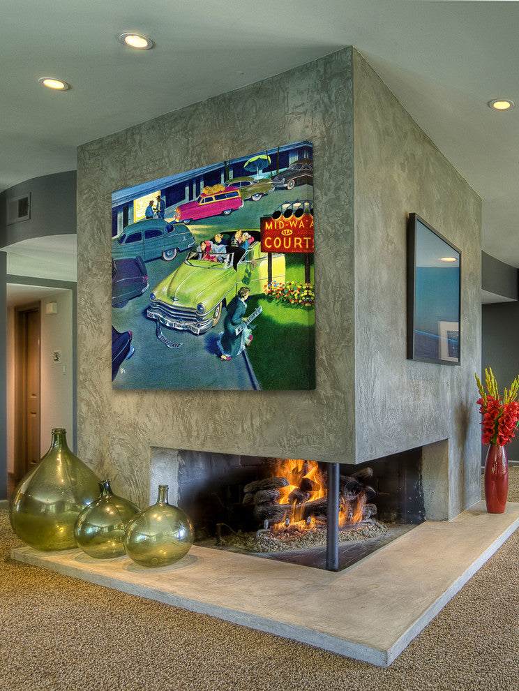 "Mid-Way Court" Painting Print on Wrapped Canvas