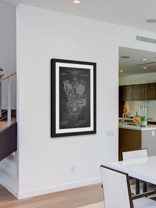 "Engine 1914 Chalk" Framed Painting Print