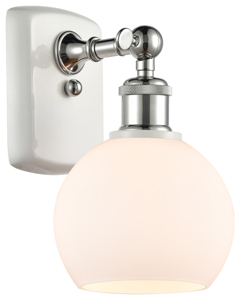 Innovations 516-1W-WPC-G121-6-LED 1-Light Sconce, White, Polished Chrome
