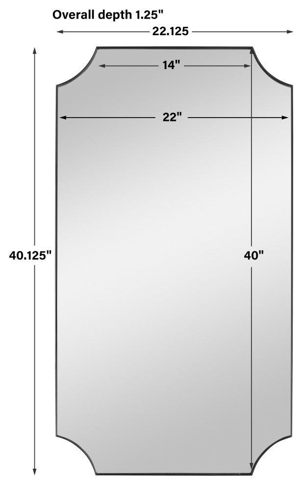 Uttermost Lennox Black ScallopeDecorner Mirror